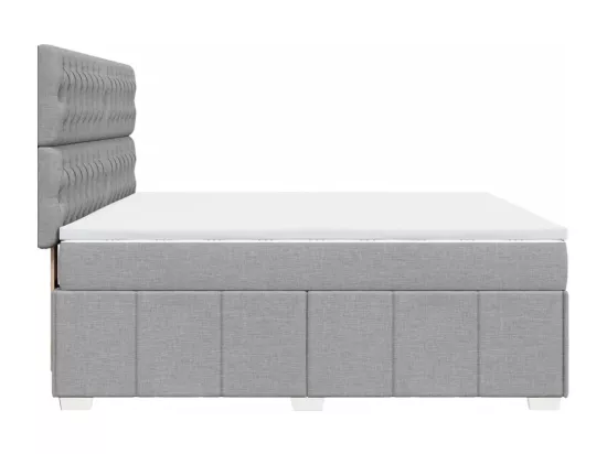 Sommier à lattes de lit avec matelas Gris clair 180x200cm Tissu