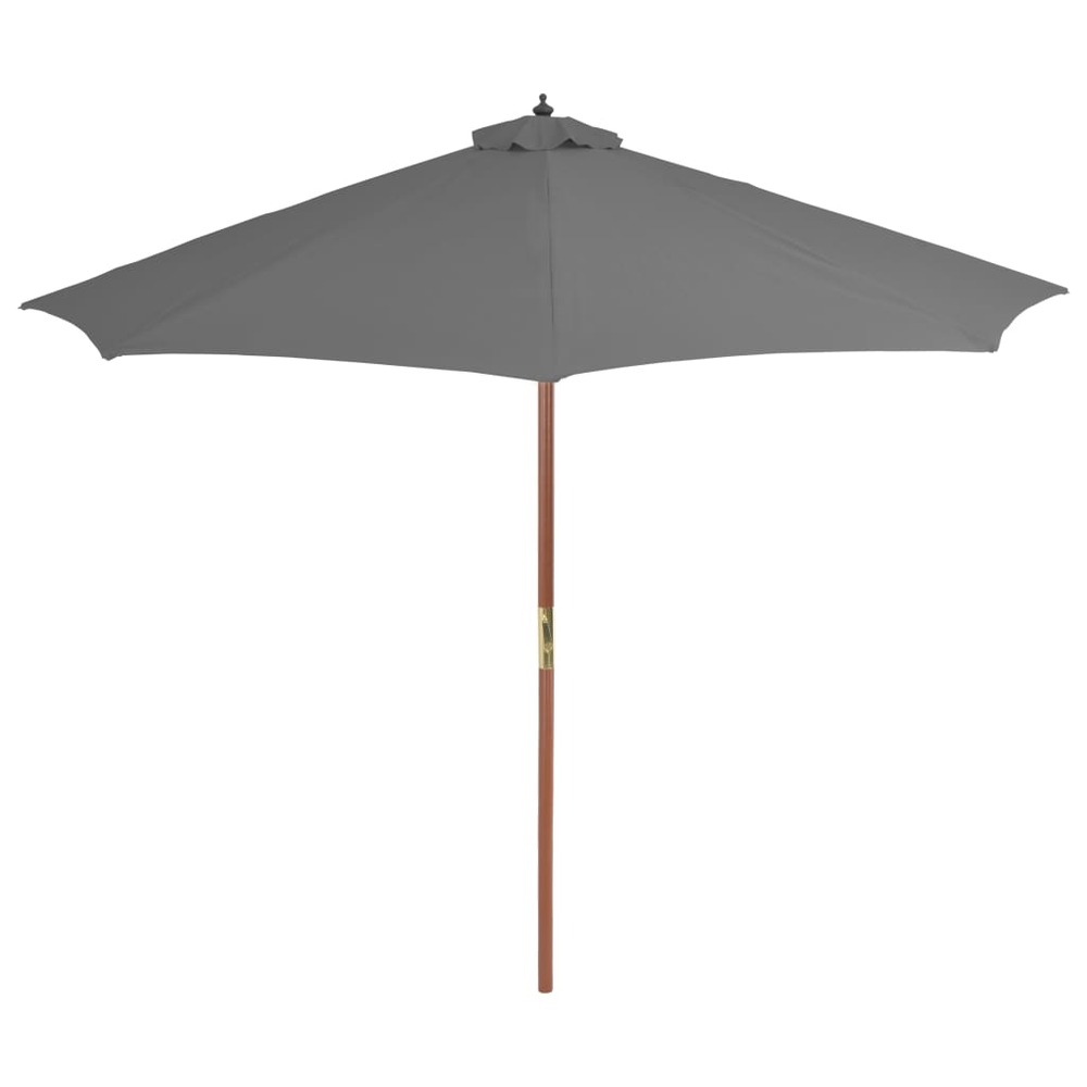 Parasol d'e x térieur avec mât en bois 300 cm anthracite