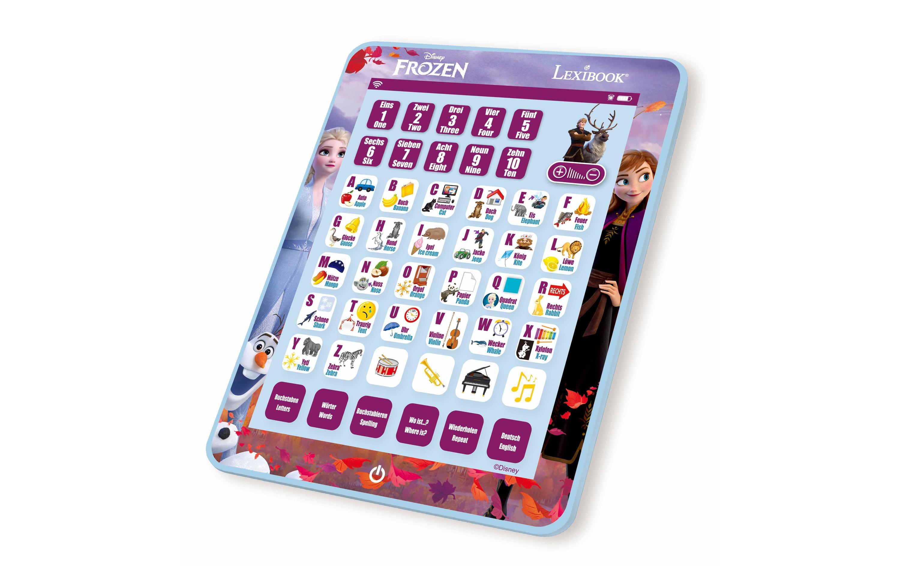 Lerncomputer Disney Frozen DE/ENBilinguales Lerntablet mit Alphabet und tollen Funktionen