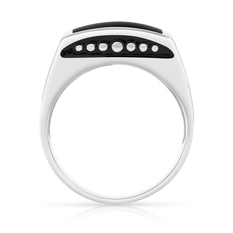 Bague argent 925 onyx imitation carrée
