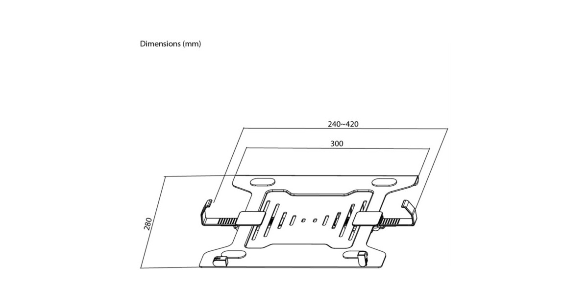 goobayLaptophouder voor monitorarm,10 tot 15,6 inch standaard  (Zwart)