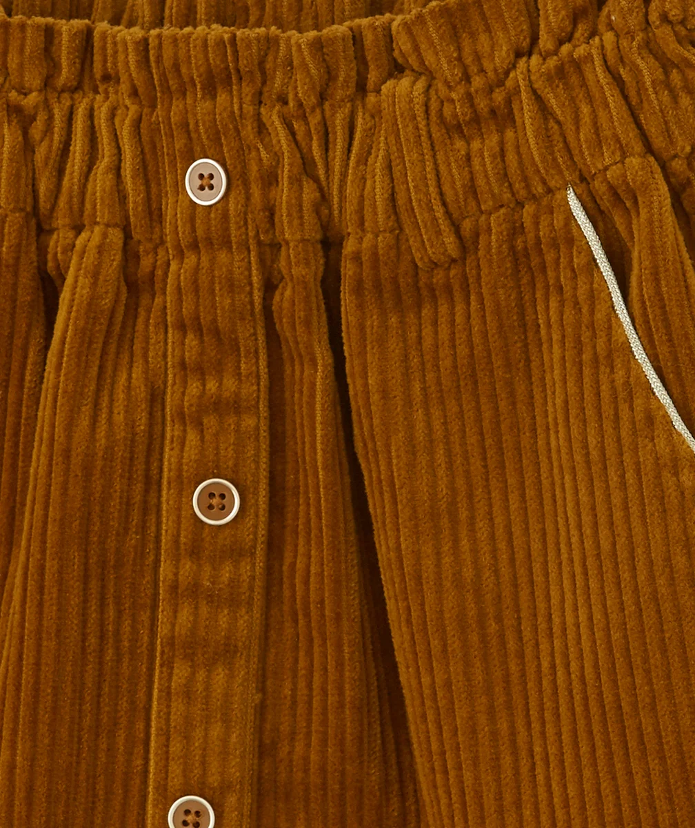 JUPE COURTE EN VELOURS COTELÉ OCRE FILLE