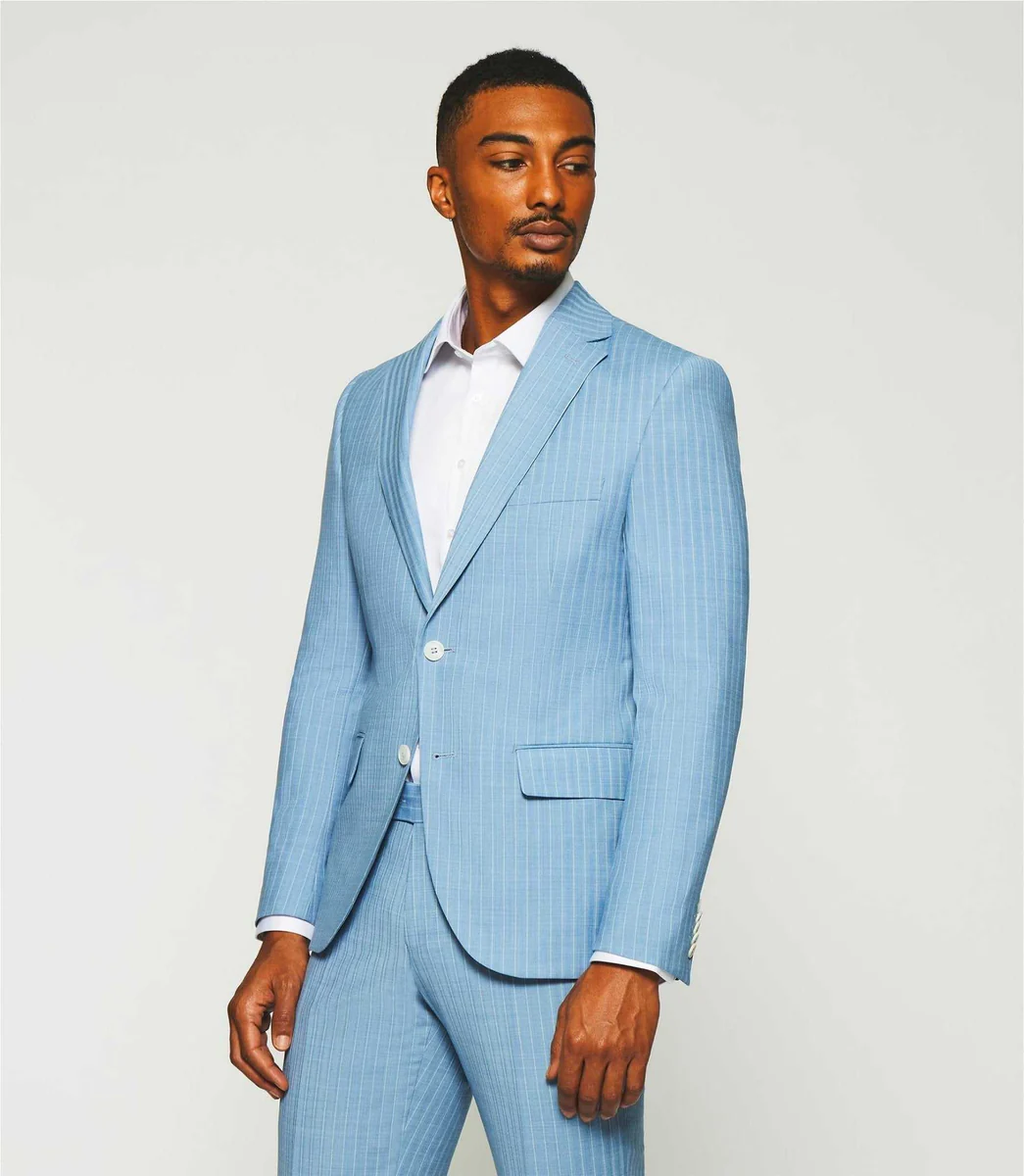 Costume à rayures tennis bleu ciel FERNO