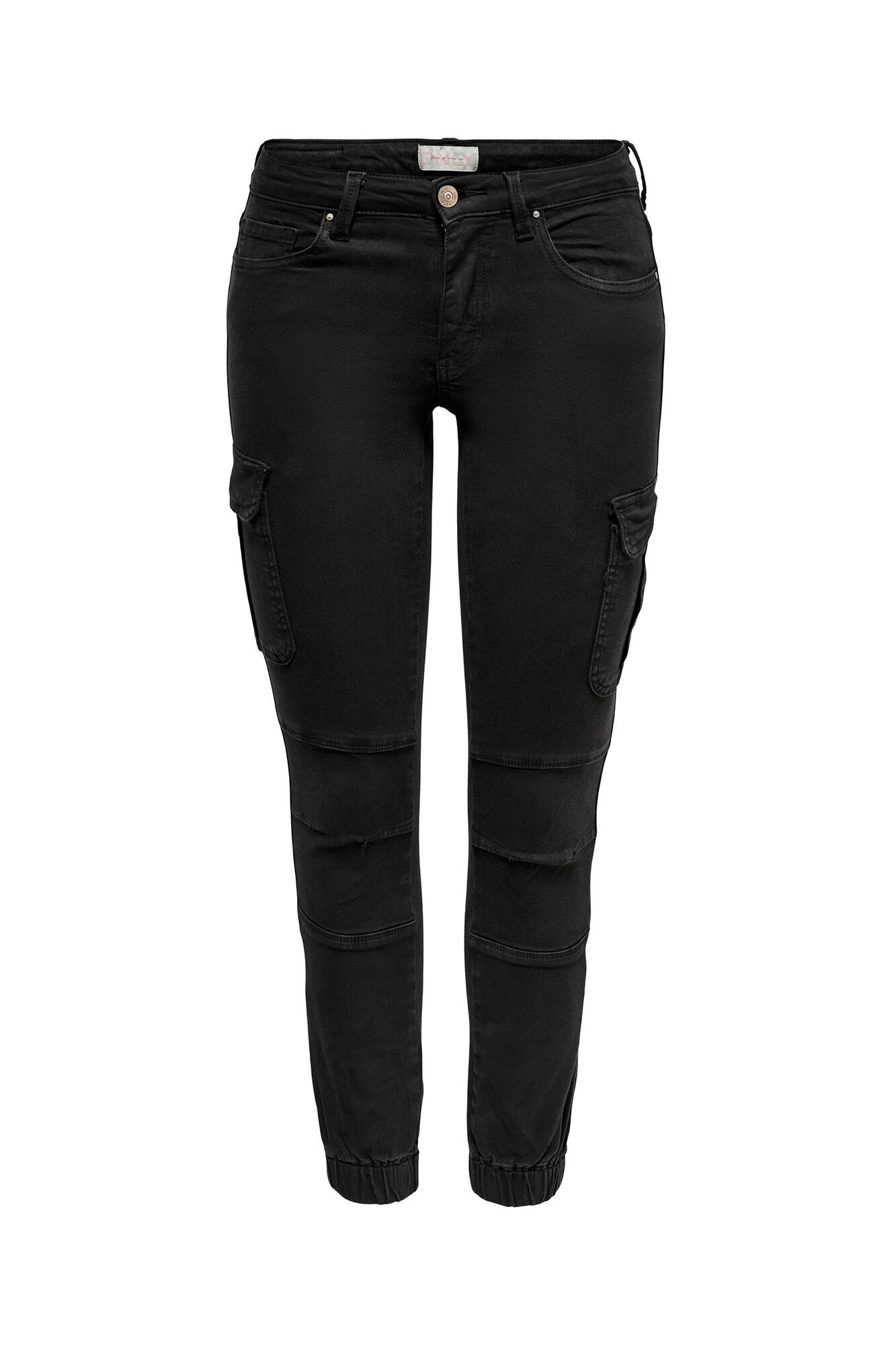 Calça jeans cargo skinny com bolsos laterais