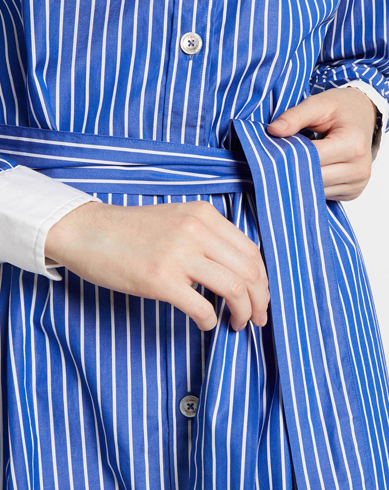 Tommy Hilfiger Robe chemise Icon rayée bleue