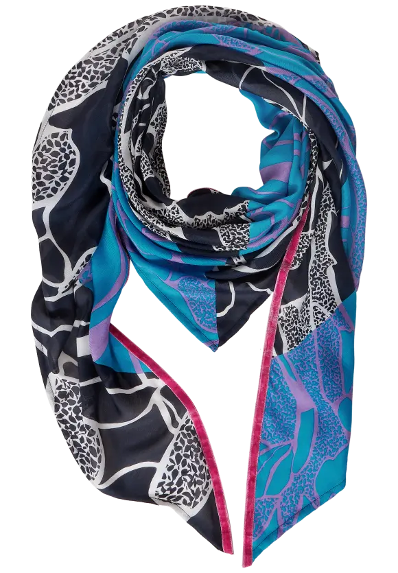 Dreieckstuch mit Paspelband - deep blue