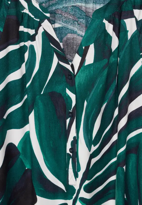 Kleid mit Palmenprint - lagoon green