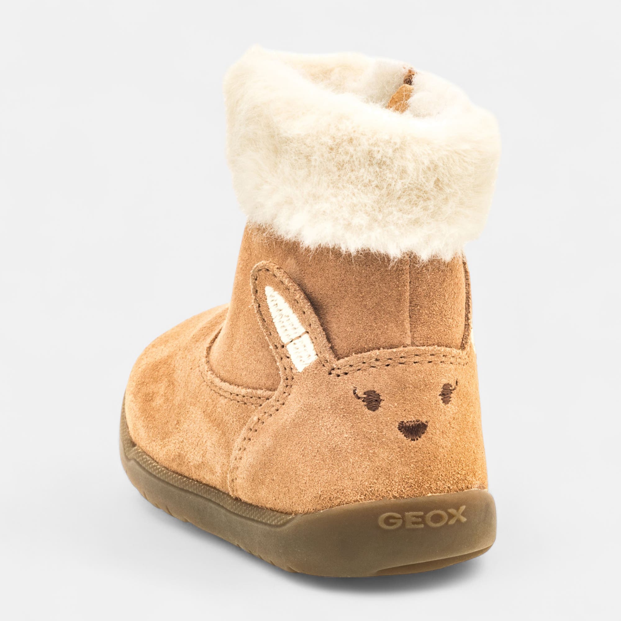 Bottines Bébé fille en cuir cognac