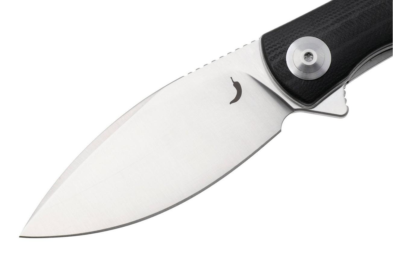Trollsky Knives Mandu Evo MTE002 Satin 14C28N, Black G10, zakmes, Michael Trollsky design