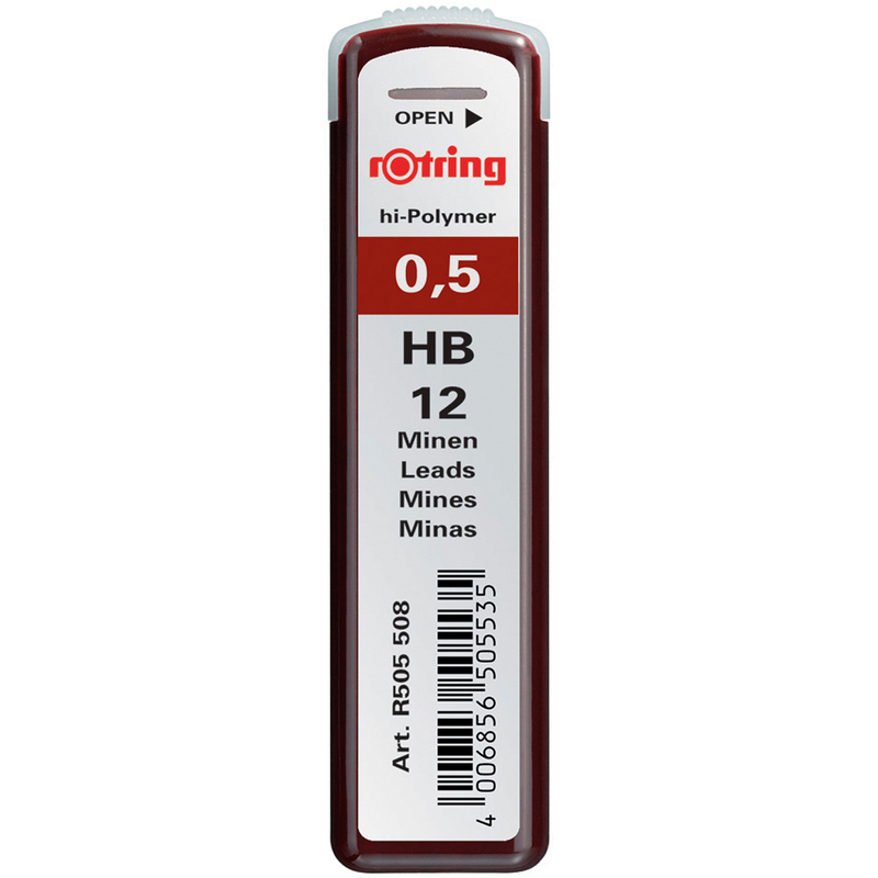 Rotring Bleistiftminen Tikky, 0.5 mm, hb, 12 Stück, schwarz