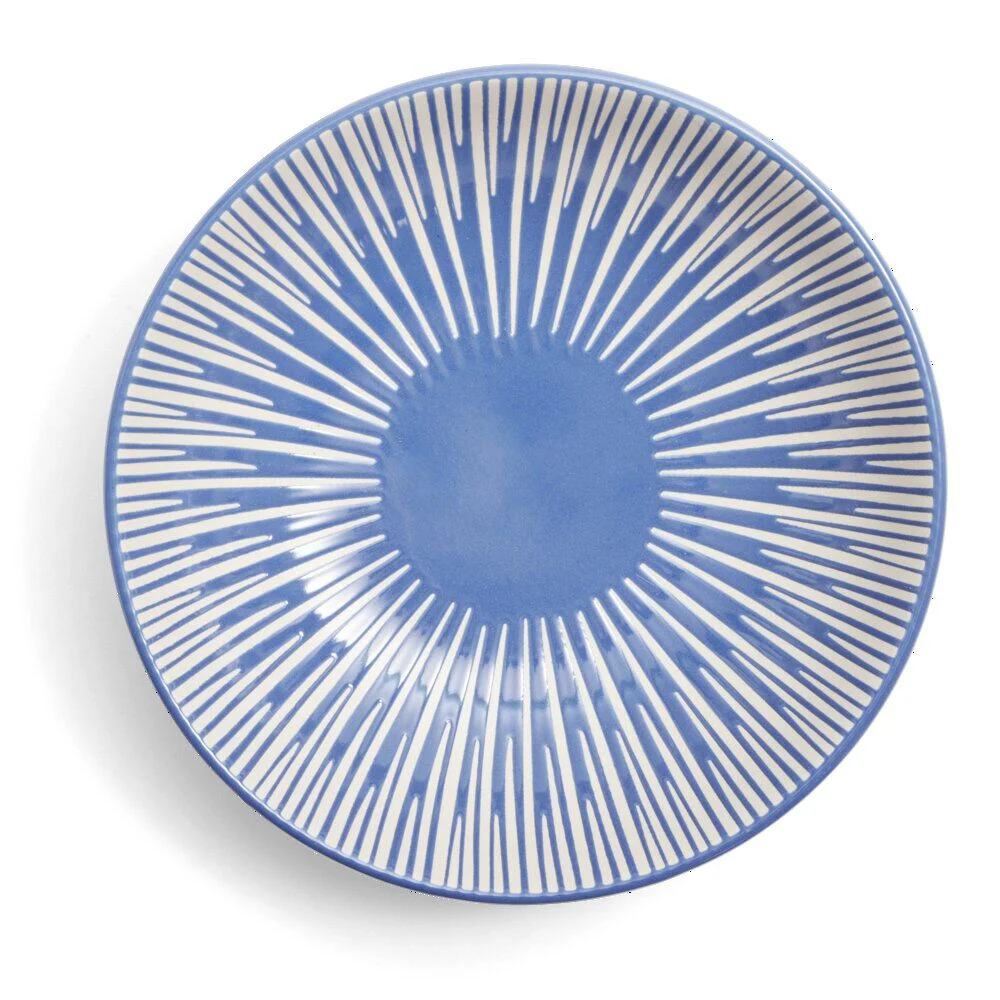 Assiette à soupe Rio faïence bleue et blanche Ø20cm