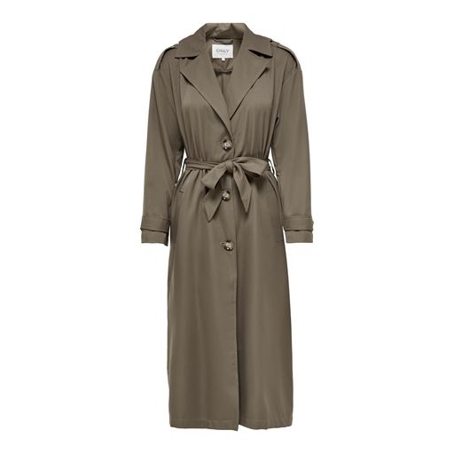 ONLY Line Ekstra Lang Trenchcoat, Walnut, L