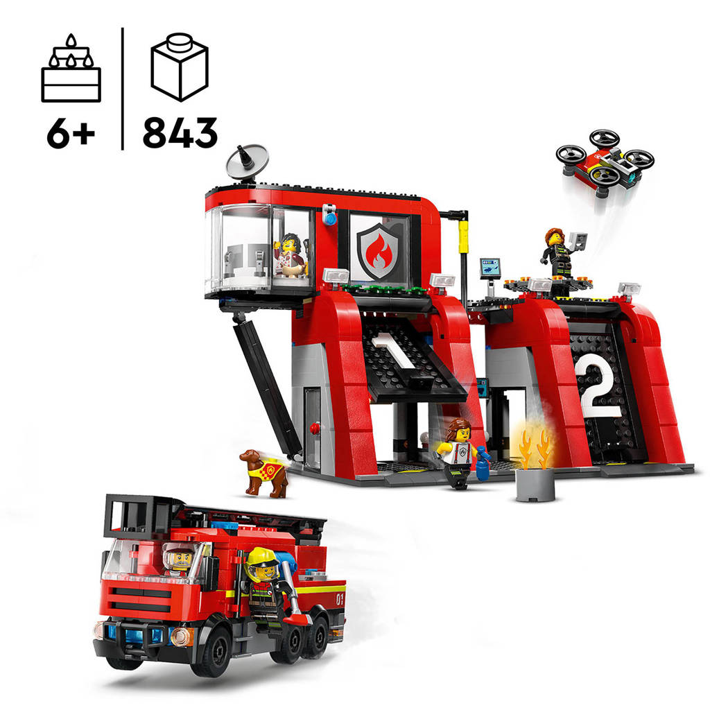 Zeer leuke set die zeker zijn geld waard isBrandweerkazerne en brandweerauto Brandweer Speelgoed voor Kinderen 60414