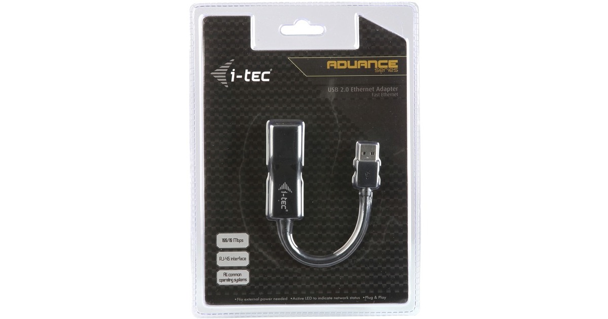i-tecUSB 2.0 Fast Ethernet Adapter Advance  (Zwart)