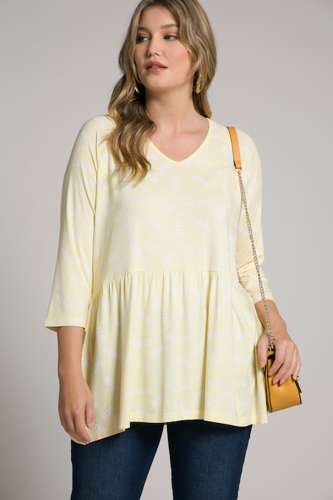 Shirt, HEY, A-Linie, Volant, V-Ausschnitt, 3/4-Arm