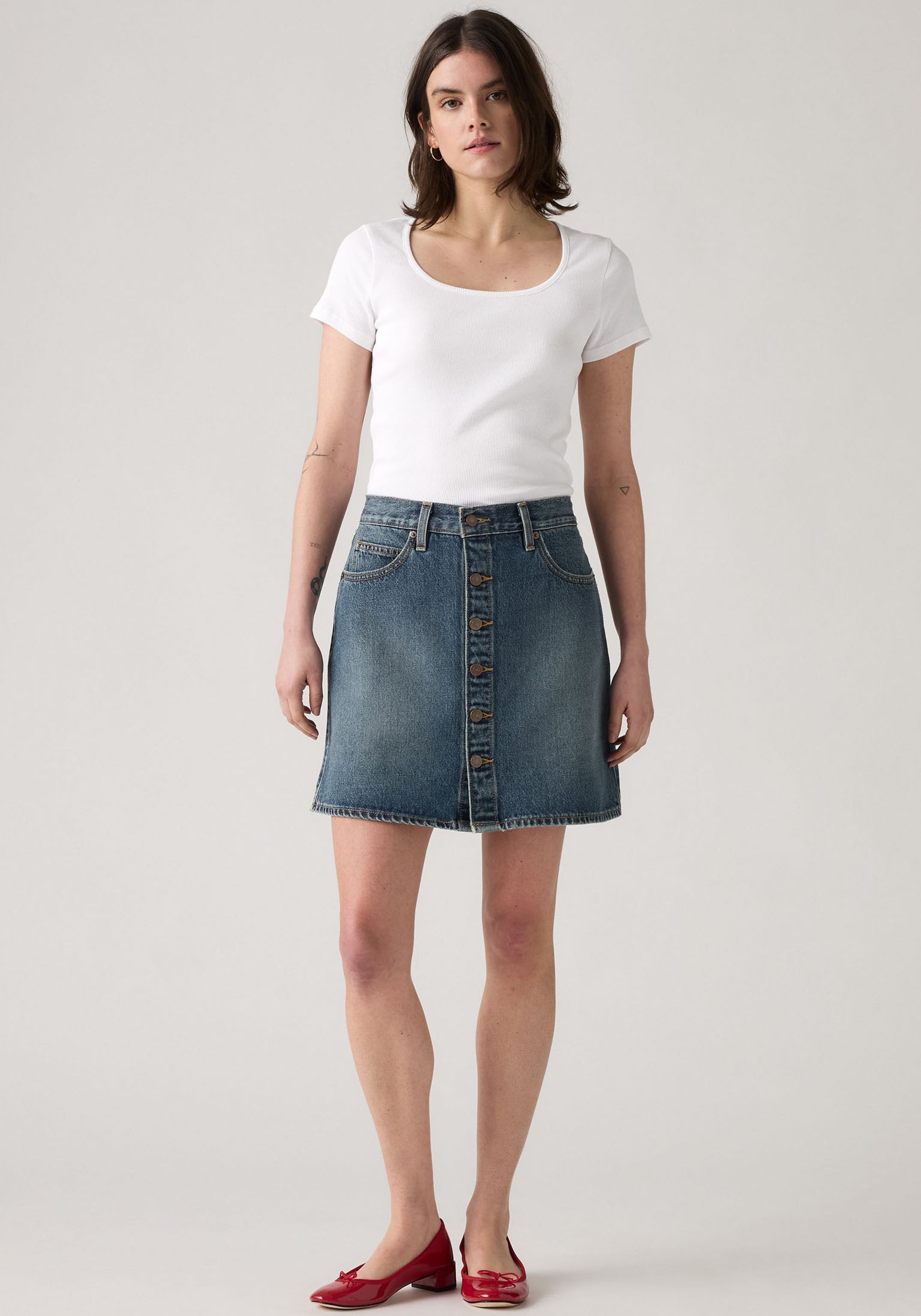 Levi's® Jeansrock »RETRO BUTTON FRON« leicht ausgestellt