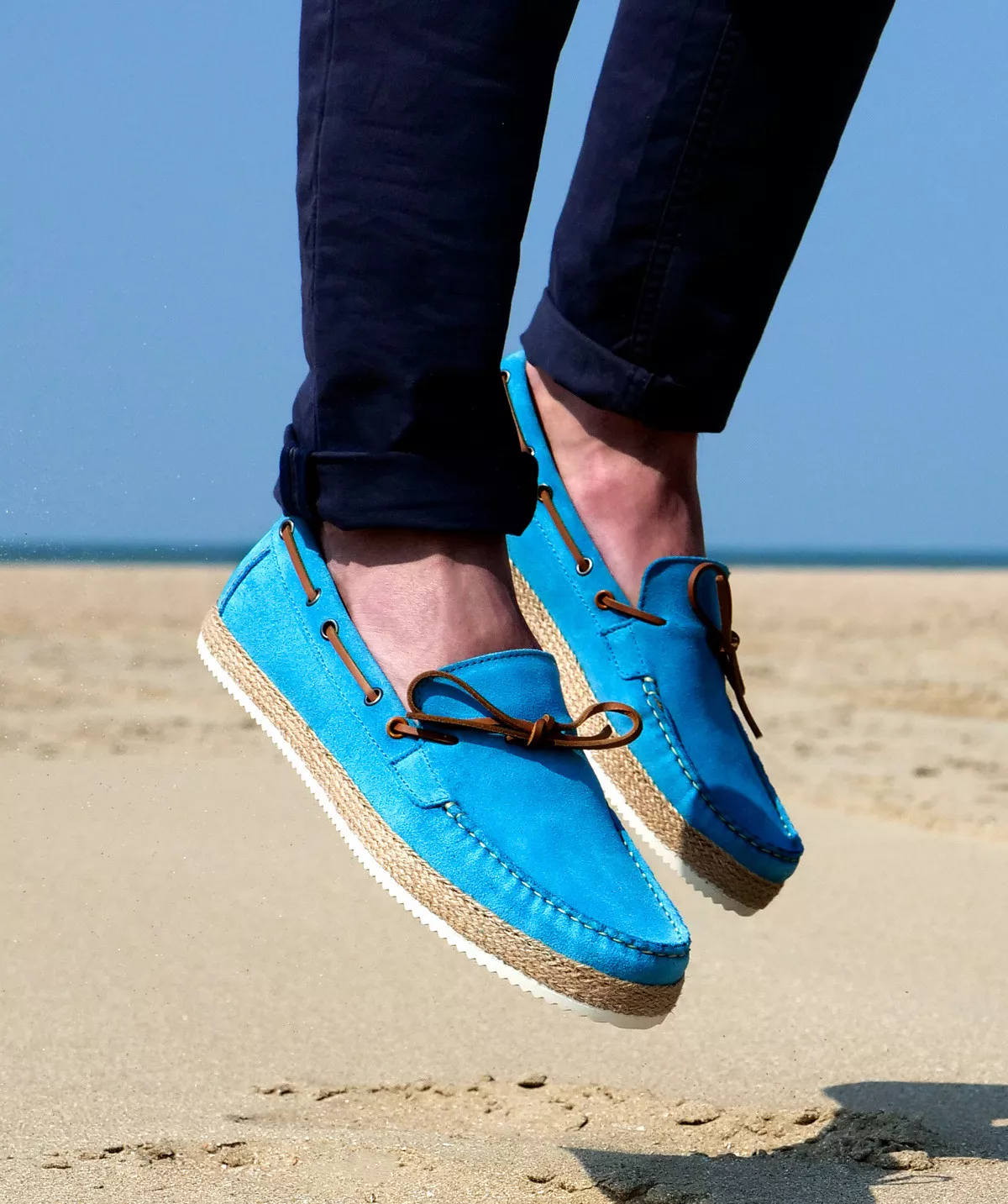 Mocassin Panama Bleu Turquoise