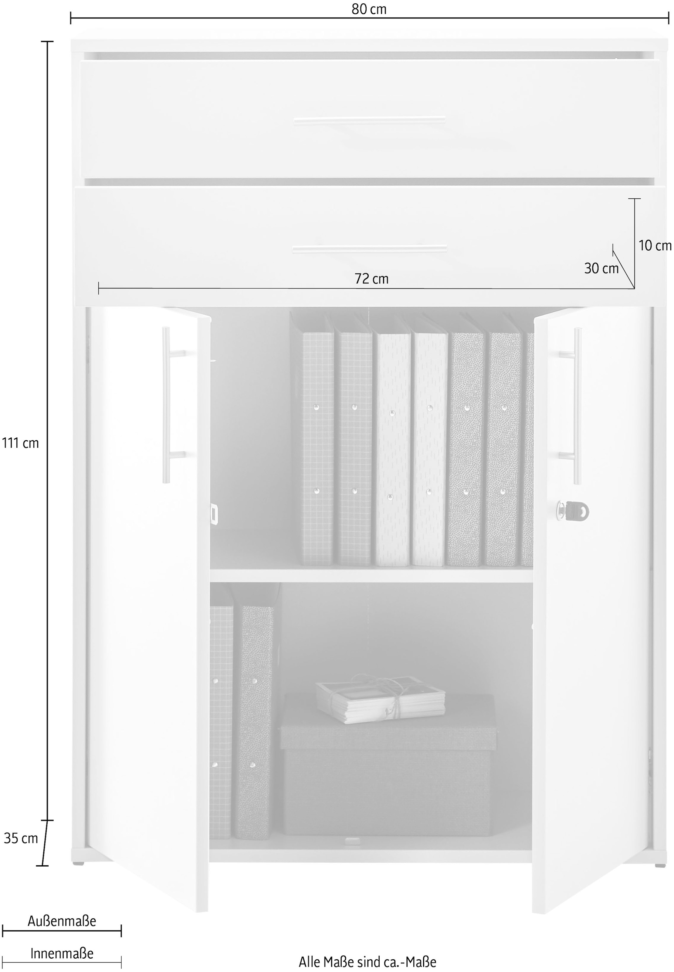 BEGA OFFICE Aktenschrank »Pronto« Büroschrank Grau abschliessbar, Mehrzweckschrank