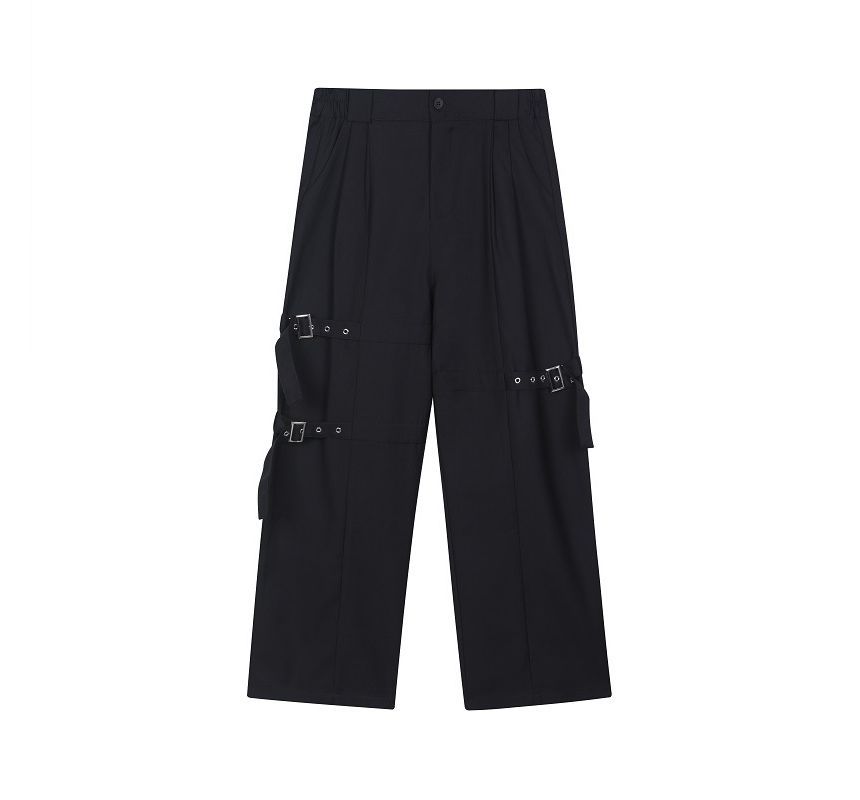 Omozando - Hoge taille, rechte broek met bandjes