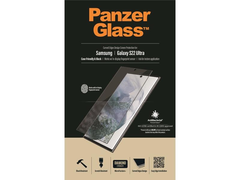 Panzerglass Displayschutz Case Friendly Fingerprint Galaxy Display-Schutzfolie für das Samsung Galaxy S22 Ultra