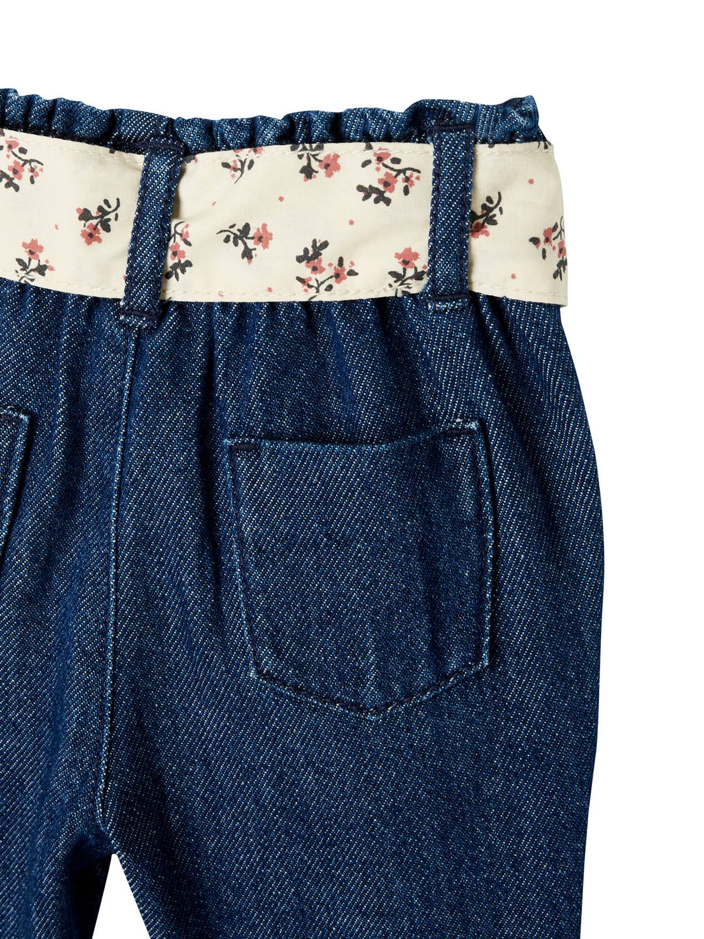 Vertbaudet Mädchen Baby Jeans mit Stoffgürtel dark blue