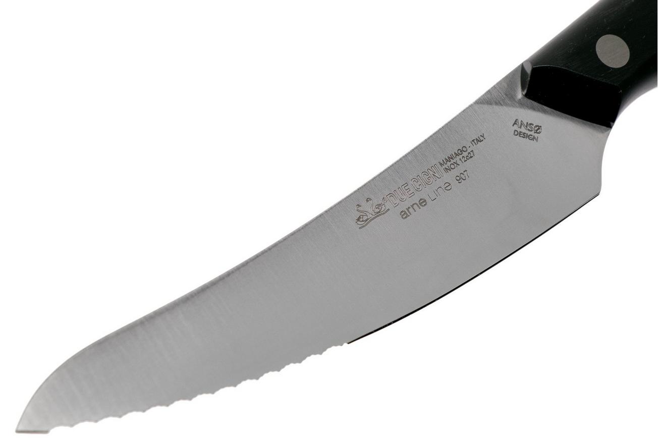 Due Cigni Arne Line gekarteld steakmes 11 cm, zwart