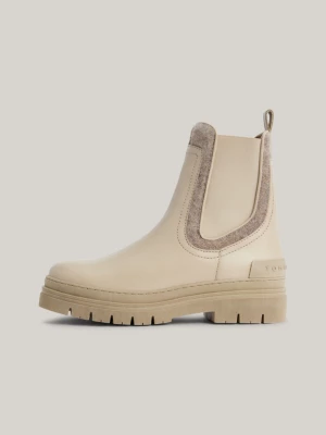 Botas Chelsea com painel de feltro e couro