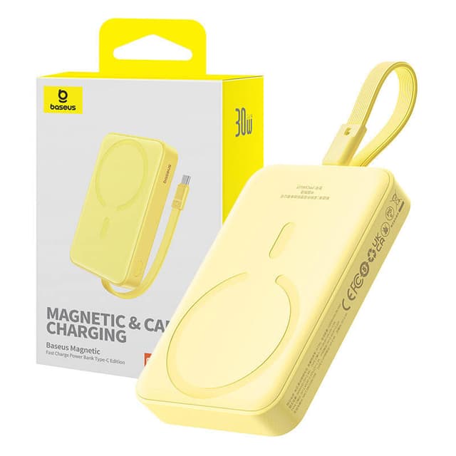 Powerbank Baseus Magnetic Mini 10000mAh 30W MagSafe (gul)