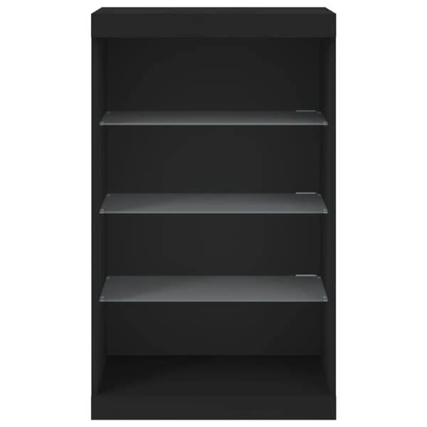 vidaXL Skjenk med LED-lys svart 60,5x37x100 cm