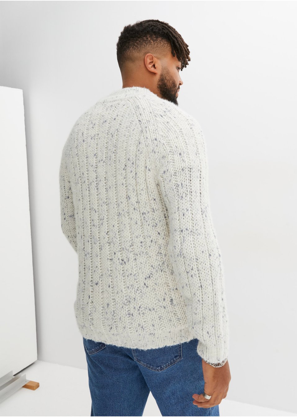 Pull en maille côtelée avec teneur en laine
