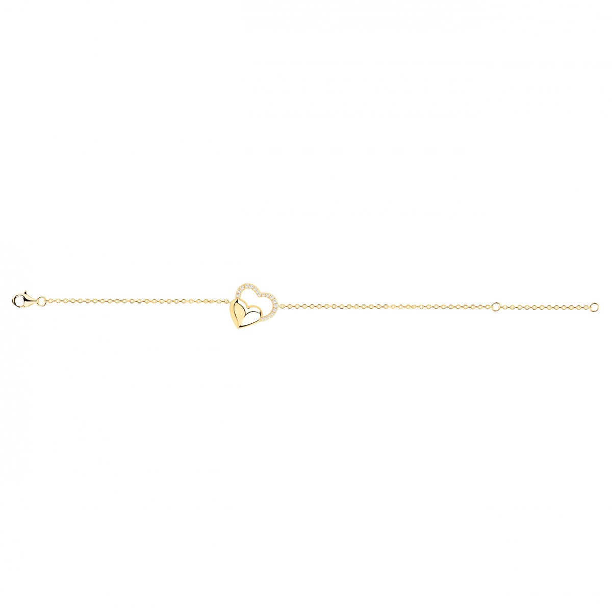 Bracelet souple en Plaqué Or avec oxyde de zirconium blanc
