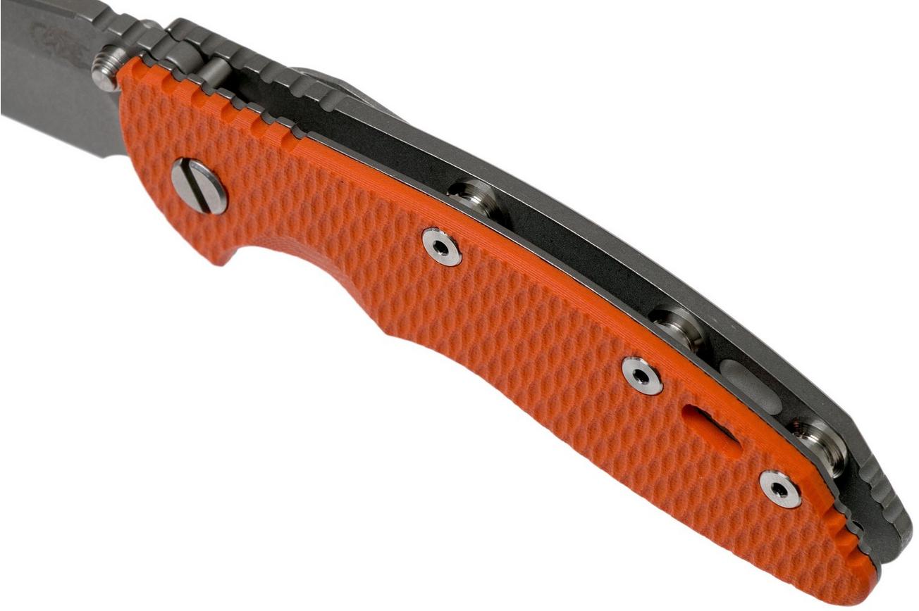 Rick Hinderer XM18 3,5” Non-Flipper Spearpoint Working Finish, Orange G10