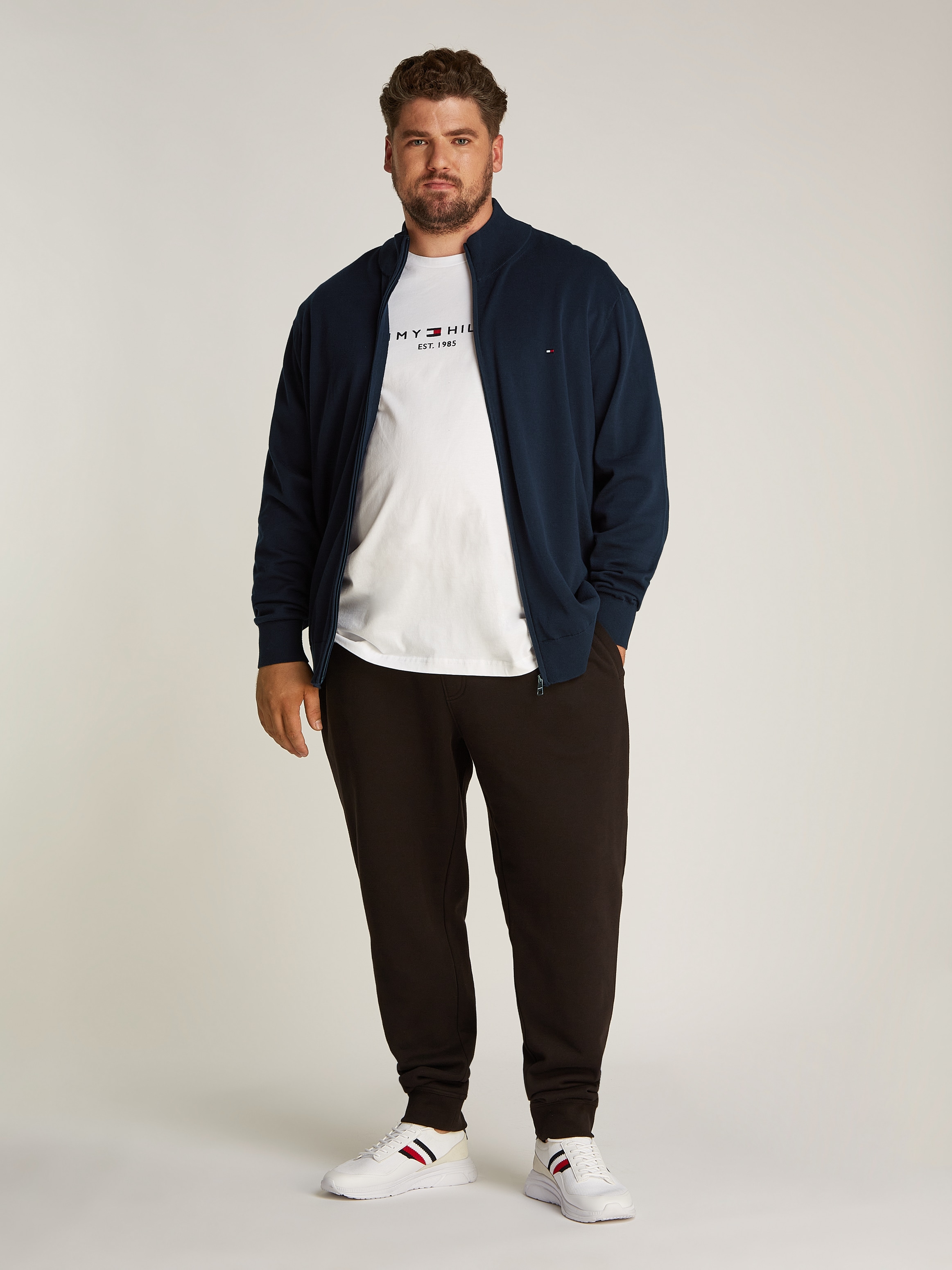 Tommy Hilfiger Big & Tall Strickjacke »BT-ESSENTIAL COTTON ZIP THRU-B«, Grossen Grössen