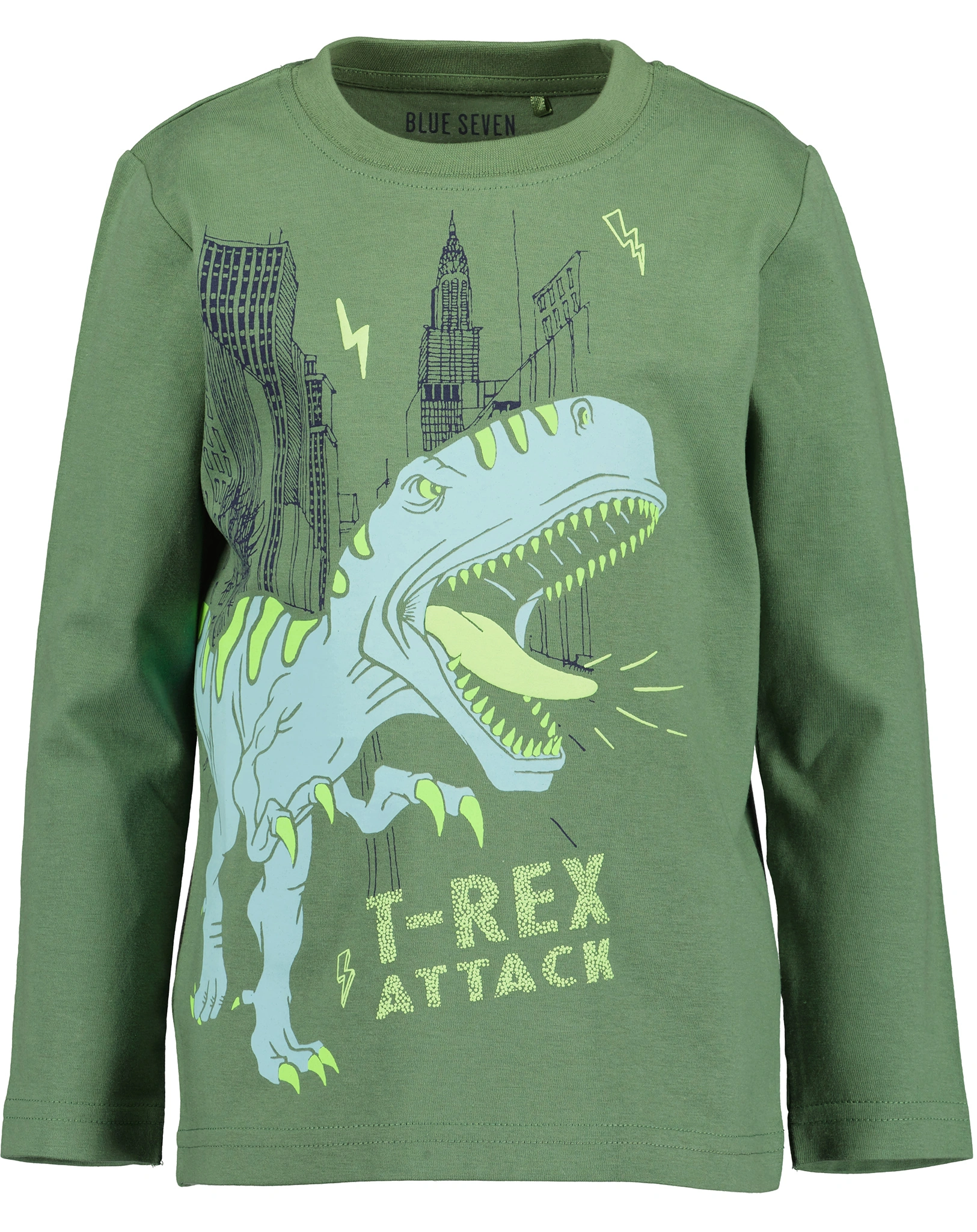 Langarmshirt T-REX ATTACK in dunkelgrün
