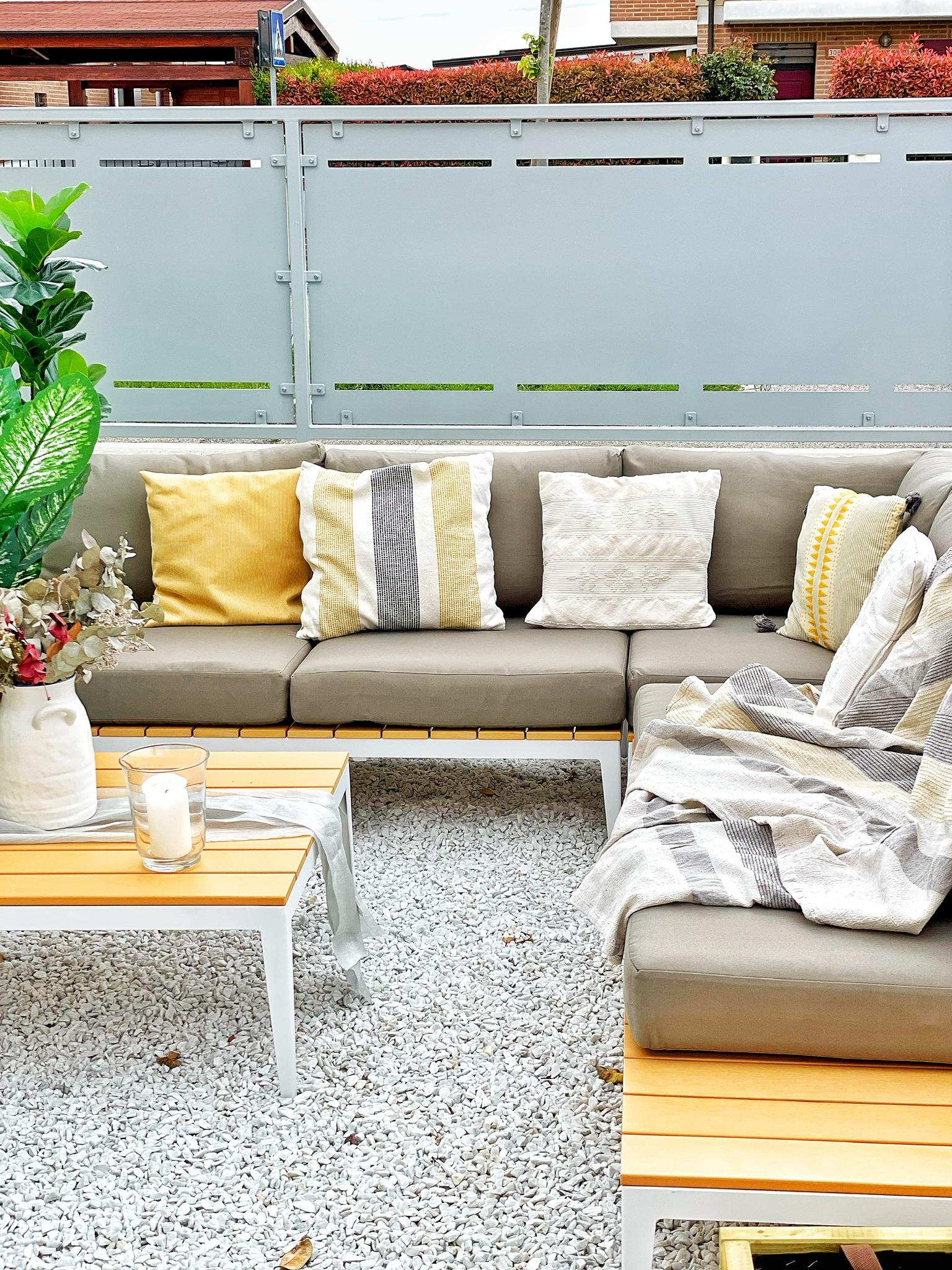 Tuin hoekloungeset met tafel 5-zits POSITANO Grijs