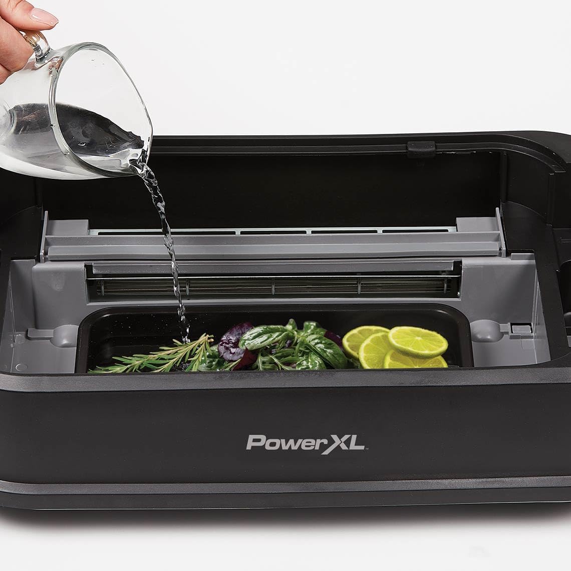 PowerXL Smokeless Grill - elektrischer Tischgrill mit Grillplatte, Grillrost & Glasdeckel - Indoor Grill 1500W mit Anti-Haft-Beschichtung & Aromafunktion - Grill elektrisch - Elektro Grill für zuhause