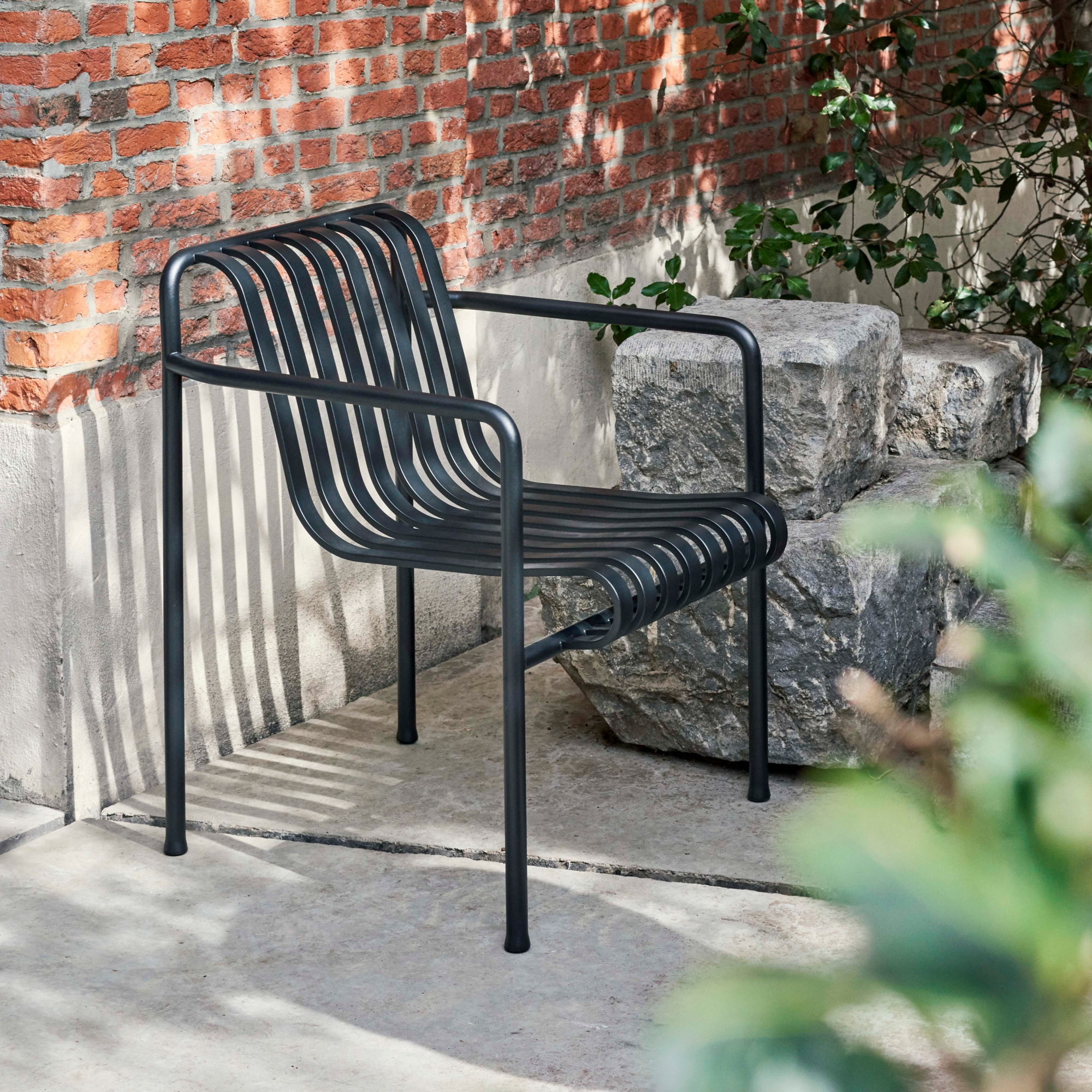 Tuinstoel Palissade Dining met armleuning anthracite