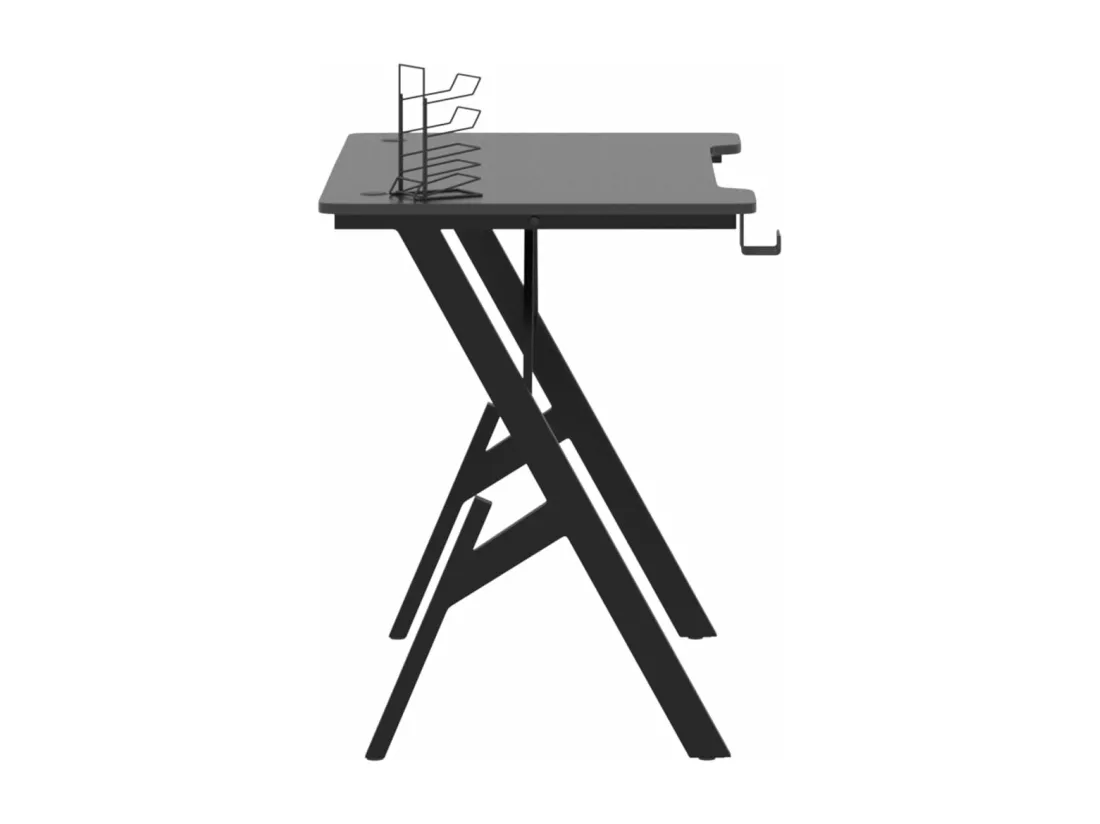 Bureau de jeu avec pieds en forme de Y Noir 90x60x75 cm