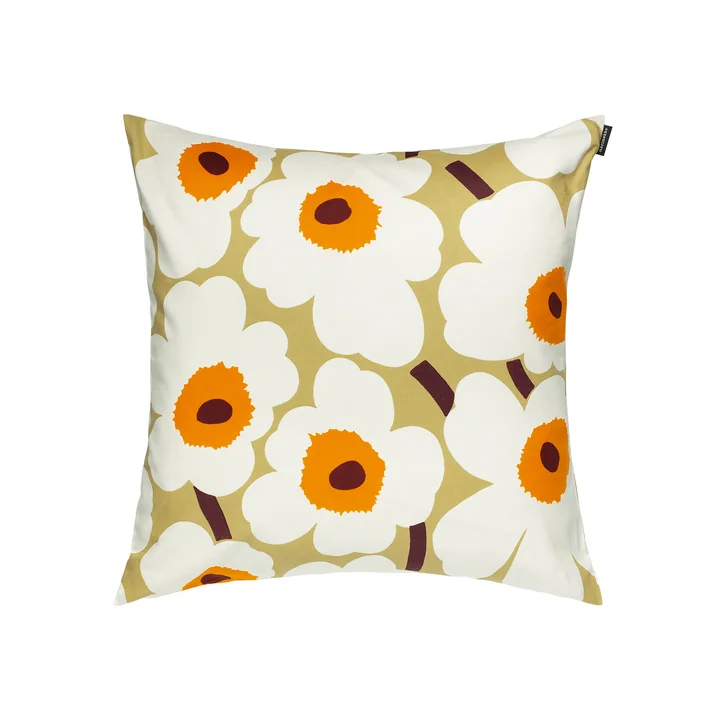 Marimekko - Pieni Unikko Kissenbezug, 50 x 50 cm, caramel / cream / warm orange