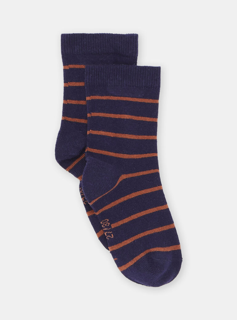 Chaussettes canelle à imprimé à rayures garçon