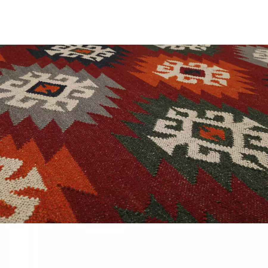 Green Looop Handweb-Teppich Blancard rot