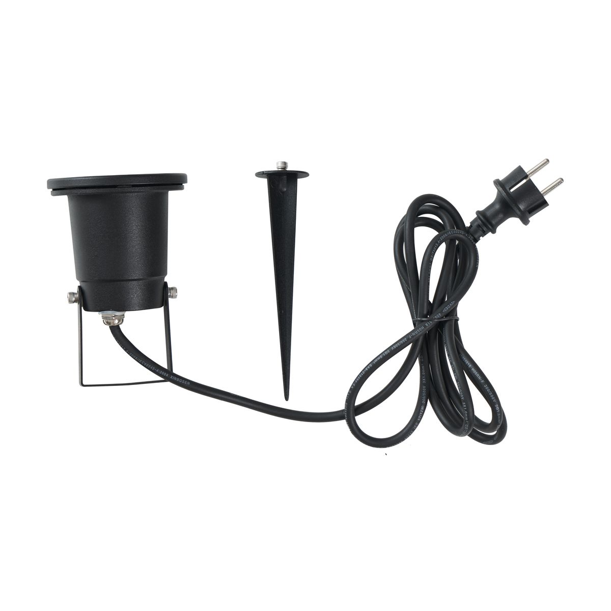 Prikspot zwart incl. LED verstelbaar IP65 met snoer en stekker - Basic