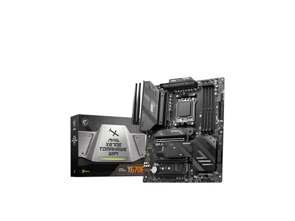 [OUTLET] - MSI MAG X670E TOMAHAWK WIFI - Bundkort - ATX - Socket AM5 - AMD X670 Chipset - USB 3.2 Gen 1, USB 3.2 Gen 2, USB-C Gen 2x2, USB-C 3.2 Gen2 - 2.5 Gigabit LAN, Wi-Fi 6, Bluetooth - onboard grafik (CPU påkrævet) - HD Audio (8-kanaler)