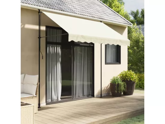 Auvent rétractable crème 250x150 m tissu et acier