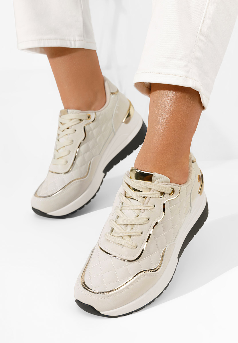 Baskets à plateforme beige Gavia