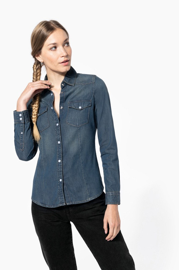 Kariban K518 - CHEMISE DENIM MANCHES LONGUES FEMME
