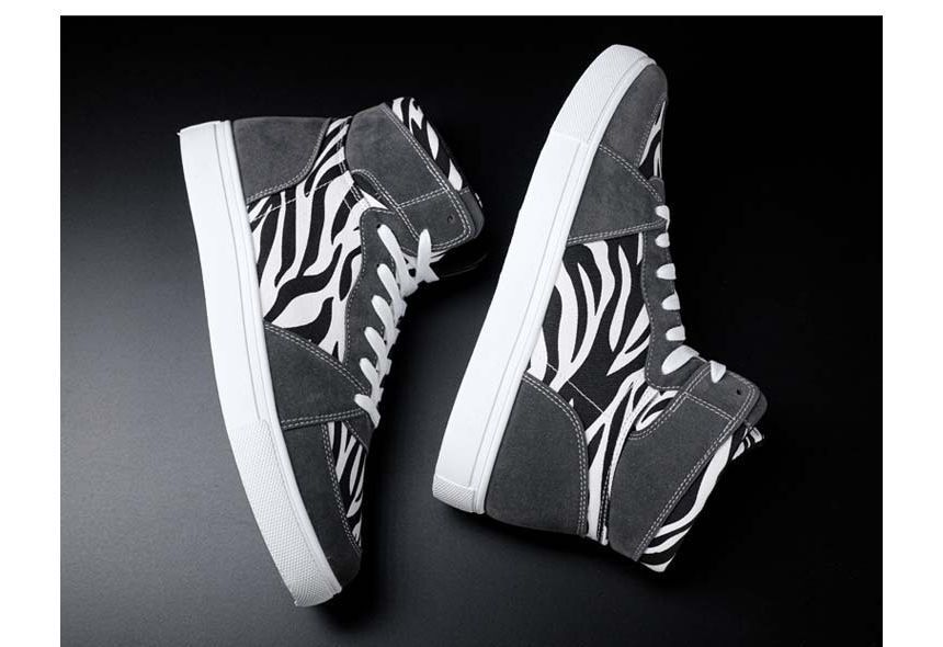 Tanzanite - Zebra Print High Top Sneakers