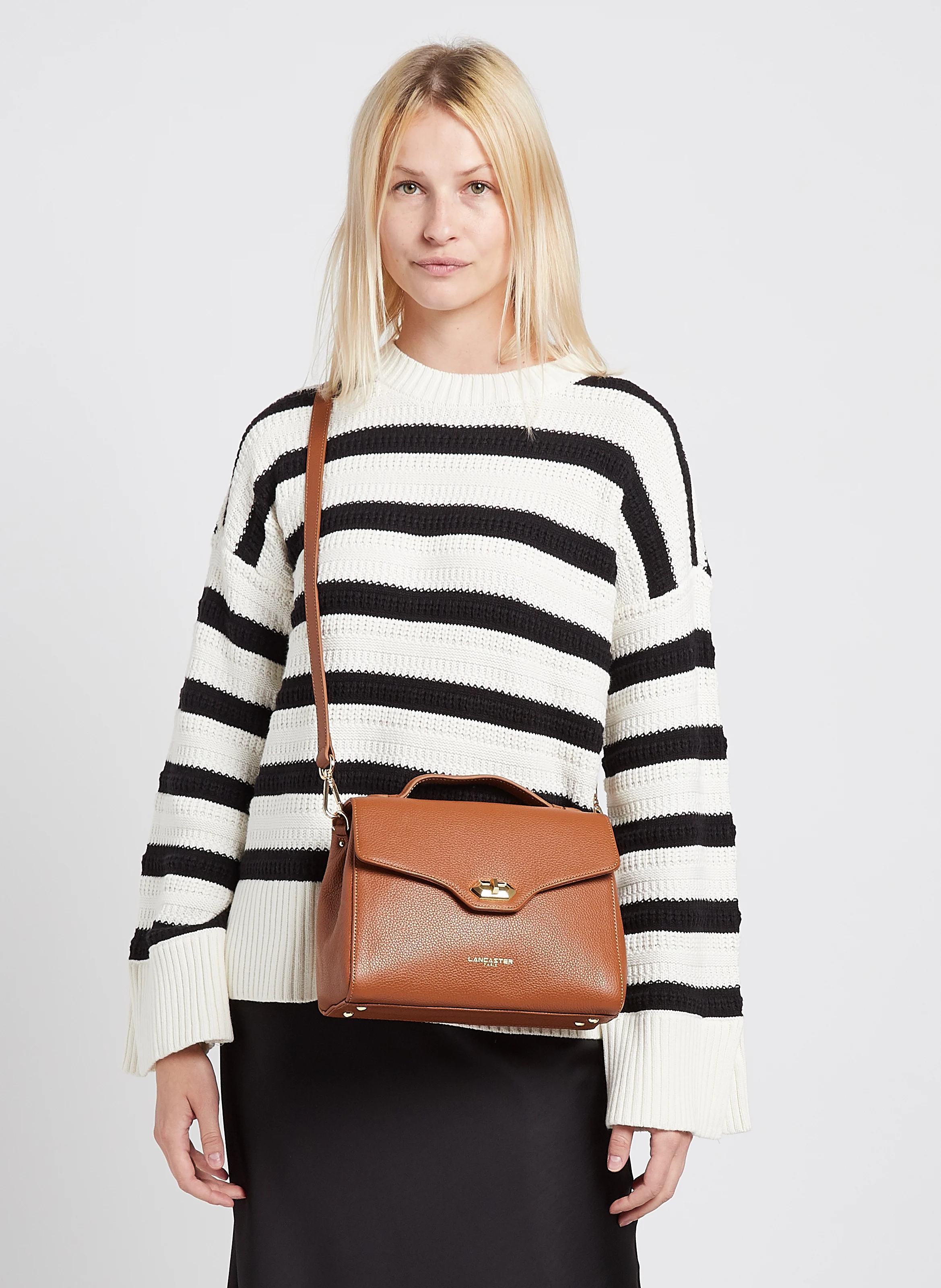 Foulonne Milano - Sac bandoulière cartable en cuir | Marron