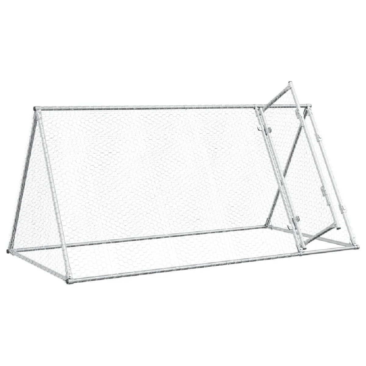 vidaXL Cage poules 200x105x91 cm argentée