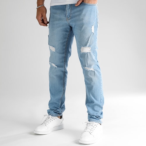 Jean Regular Fit Avec Destroy 2894 Bleu Denim Wash